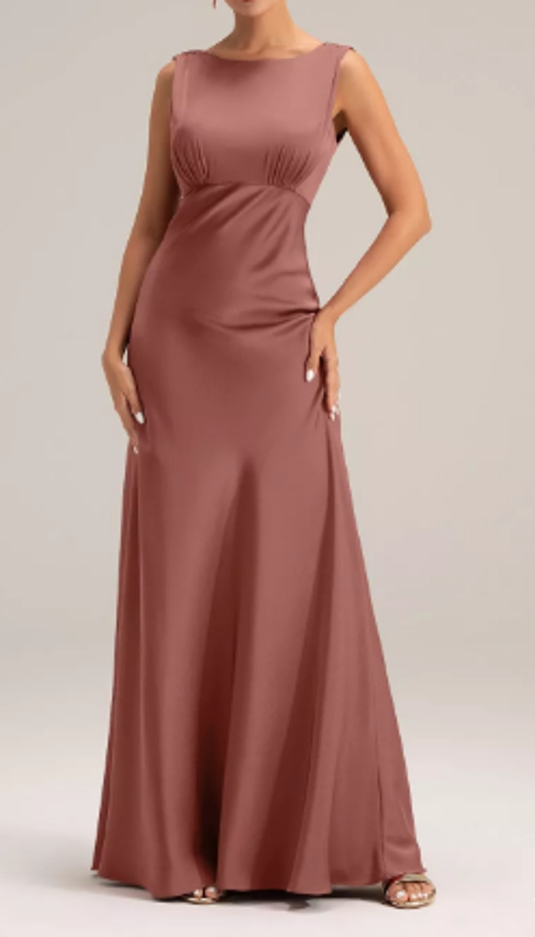 Elegant Sleeveless Maxi Dress in Dusty Rose